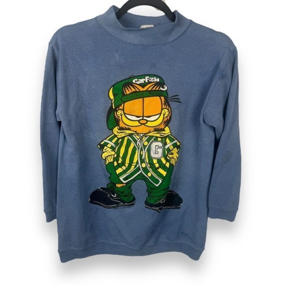 Vintage 70s Garfield Full Effect Top Unisex One Size Cartoon Hip‎ Hop USA Made